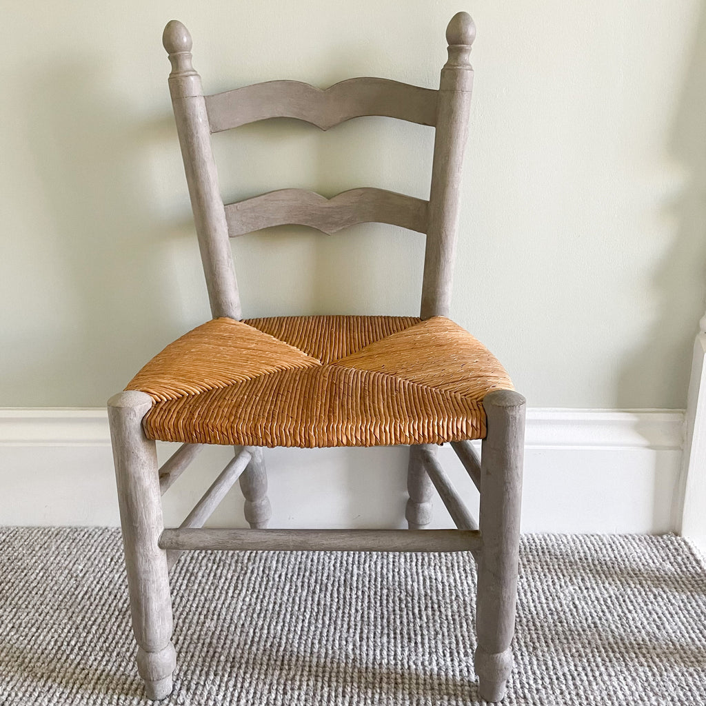 Vintage French ladder back rush seat children’s chair - Moppet