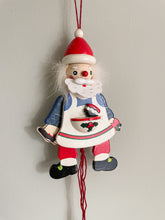 Load image into Gallery viewer, Vintage German wooden Father Christmas ‘Hampelmann’ jumping-jack pull toy - Moppet
